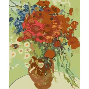 Diamond mosaic "Go to art" /189671/ "Poppies and daisies" 40*50 cm on a stretcher