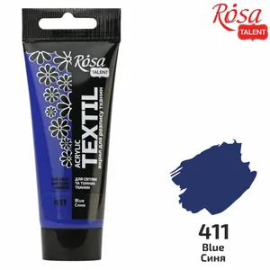 АКРИЛ для тканин "ROSA TALENT" /411/ Синя, 60мл (1/4)