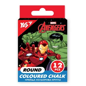 Крейда кольорова 12 шт. кругла "Yes" /400475/ "Marvel.Avengers" (1/24/144)