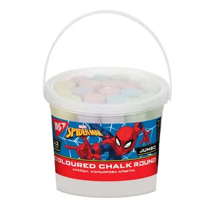 Крейда кольорова 12 шт. JUMBO "YES" /400455/ "Marvel.Spiderman" у відрі (1/24)