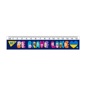Ruler 15 cm sq. "YES" /370645/ "Stand with Ukraine" (1/20/100)