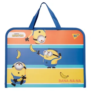 A4+ "Yes" /492172/ "Minions" fabric zipped portfolio folder. handle (1/12/48)