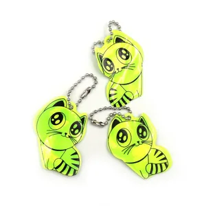 Reflective keychain "JO" /2822-2023-3/ "Kitten" 3*5cm, 3-4 colors (100)