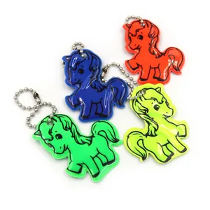Reflective keychain "JO" /2822-2023-1/ "Unicorn" 2.5*5 cm, 3-4 colors (100)