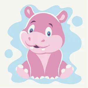 Outline painting "Brushme" /MBS034/ "Happy hippopotamus" 20*20cm
