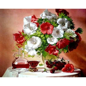 Diamond mosaic "Go to art" /178975/ "Still life with cherries" 30*40 cm on a stretcher