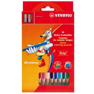 Colored pencils "Stabilo" 12 pcs. /290215/ Trio, with sharpener (1/12/240)