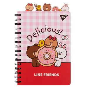 Notebook A5/80 == spiral "YES" /151776/ "Line Friends. Delicious" with shaped dividers (1/10/20)