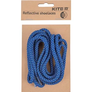 Reflective shoelaces "Kite" /K23-128-3/ blue, 2 pcs in a pack (1/24)
