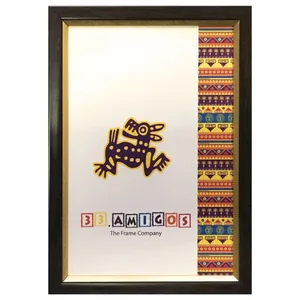 Photo frame 30*40 "33 Amigos" /3040-1511-054-2G/ dark brown with gold, baguette 1511 flat with spout (1/23)