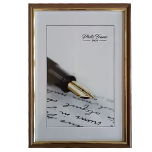 Photo frame 10*15 "33 Amigos" /1015-LA-143/ light brown with gold, baguette 1515 semicircular (1/48)