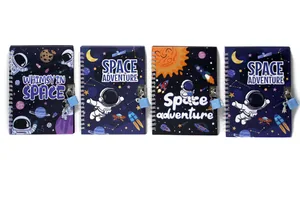 Notebook 13*18cm/45 sheets "WB" /S32K-022/ with lock, with glitter, spiral "Cosmos" (1/12)