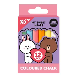 Colored chalk 12 pcs. "YES" /400516/ "Line Friends" round (1/24/144)