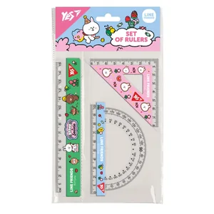 Набір лінійок "Yes" /370676/ "Line friends" лін.15; трик.8*8; трансп./ прозорий кольоровий (1/25/400)
