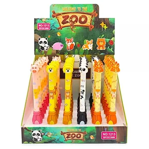 Ручка гелева "JO" /1213/ "Zoo" з іграшкою, 0,38мм, синя, мікс (36/648)