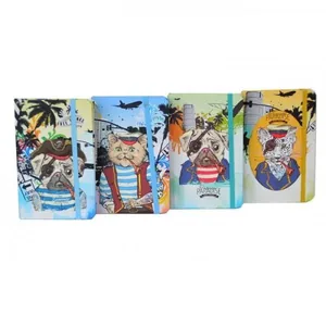 Notepad A5/80 sheet "JO" /NA580050/ on rubber band "Pets pirates" color edge 70g, mix (1/16/96)