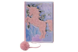 Notepad A5/80 sheets "WB" /5186/ "Unicorn" fur + laz.appl. with sequins (1/100)