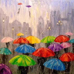 Diamond mosaic "Go to art" /177146/ "Rain for two" 30*30cm
