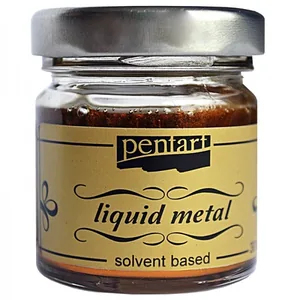 Paint with the effect of liquid metal based on solvent "Pentart" /274/ Bronze, 30ml, liquid potal, metallic (1/12)