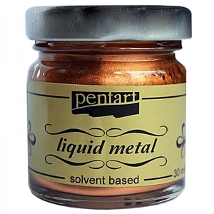 Paint with the effect of liquid metal based on solvent "Pentart" /267/ Copper, 30ml, liquid potal, metallic (1/12)