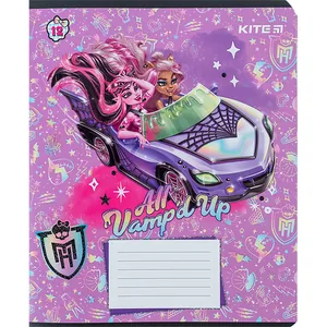 Student's notebook "Kite" 12 sheets # /MH24-232/ "Monster High" UV varnish + glitter (25/600)