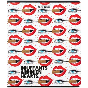 Student's notebook "Kite" 48 sheets # /K24-259-1/ "Bouffants & Broken Hearts" Hebrew varnish + UV varnish (10/200)