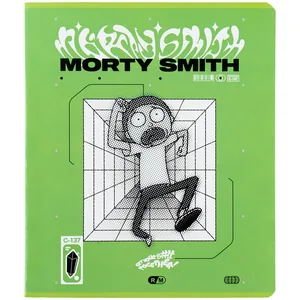 Student's notebook "Kite" 48 sheets # /RM24-259/ "Rick & Morty" Hebrew varnish + UV varnish (10/200)