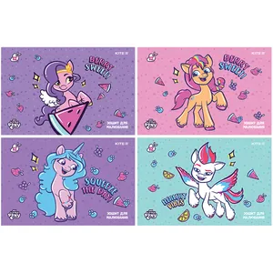 Notebook for drawing A4/12 sheets. "Kite" /LP24-241/ bracket, UV varnish + glitter, My Little Pony (20/160)