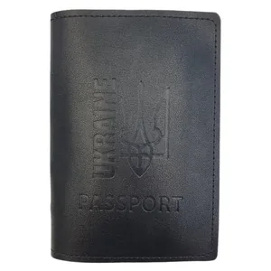 Passport cover "4PROFI" /21422/514/ leatherette, Passport Ukraine Trident black embossing