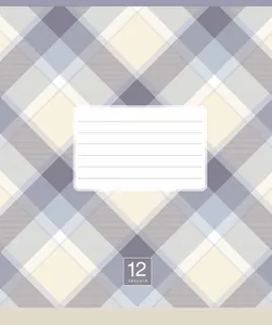 Student's notebook "Schoolboy" 18 sheets # /3345K/ "Plaid pattern" VD-lacquer (boy) (25/250)