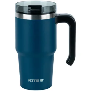 Thermal mug "Kite" /K24-1207-2/ with handle 600 ml, emerald (1/30)