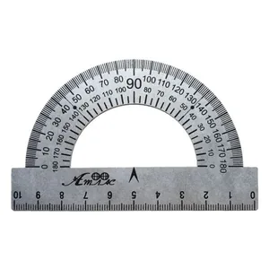Транспортир "Атлас" /AS-0245, К-9015м/ метал. S=0,4мм. (тверд) в пакеті (1/25/100)