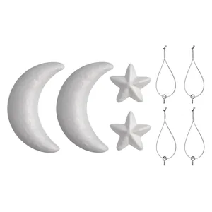 Styrofoam blank "SANTI" /743099/ "Moon and Star" 4 pcs/pack, mix (1/144)