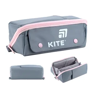 Pencil case "Kite" /K25-2702-1/ 2702-1 gray-pink (1/50)