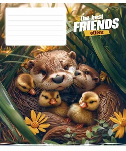 Student's notebook "Schoolboy" 12 sheet # /3434K/ "The best friends" VD varnish (nayte) (30/300)