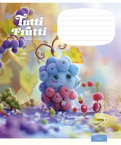 Student's notebook "Schoolboy" 12 sheets # /3447K/ "Tutti Frutti" VD varnish (girl) (30/300)