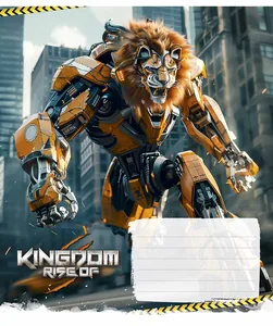 Student's notebook "Schoolboy" 12 sheets # /3467K/ "Animals transformers" VD varnish (boy) (30/300)