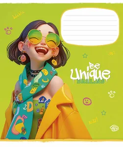 Student's notebook "Schoolboy" 18 sheets # /3455K/ "Be unique" select UV varnish (girl) (25/250)