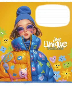 Student's notebook "Schoolboy" 24 sheets # /3455K/ "Be unique" select UV varnish (girl) (25/200)