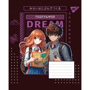 Student's notebook "YES" 48 sheets # /767449/ "SUBJECT - GEOGRAPHY (Anime) selected hybrid varnish (5/200)
