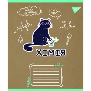 Зошит уч. "YES" 48арк.# /767468/ "ПРЕДМЕТКА - ХІМІЯ (Black cat) крафт (5/200)