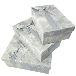 Коробка подарункова /271015/ сіра прямокутна матова 3шт/упак, 23х16х9,5-19x12x6,5 см