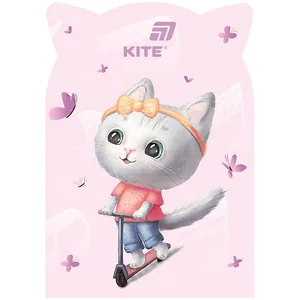 Notebook B6/48 sheets. "Kite" /K25-461-2/ soft cover Pink cat (1/50)
