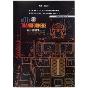 Папір кольоровий "Kite" /TF24-250/ двосторонній А4/(15арк/15кол) Transformers (1/50)
