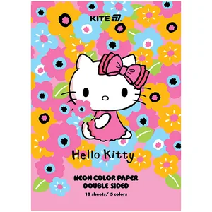 Папір кольоровий "Kite" /HK24-252-1/ неон A4/(10арк/5кол) Hello Kitty (1/50)