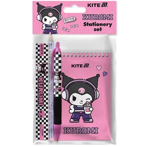 Notebook A6/48 "Kite" /HK25-S03/ + pen, pencil, ruler, 4 items, Kuromi Kuromi (1/20)