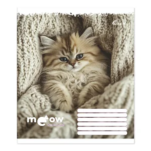 Student's notebook "Gold Brisk" 12 sheets # /TV-47/ #3500 "Favorite cats", 60g/m2, UV varnish (25/500)
