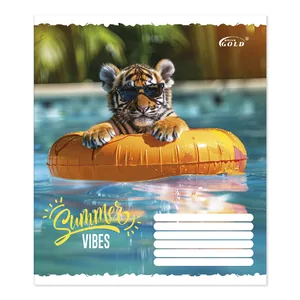 Student's notebook "Gold Brisk" 12 sheets # /TV-47/ #3504 "Summer", 60g/m2, UV varnish (25/500)