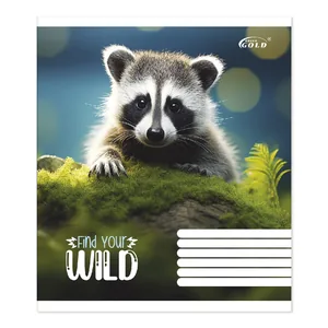 Student's notebook "Gold Brisk" 18 sheets # /TV-48/ #3510 "Beautiful animals", 60g/m2, UV varnish (25/500)