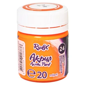 ACRYLIC for decoration "RUDIX" /850124/ Orange fluorescent, 20 ml (1/24)
